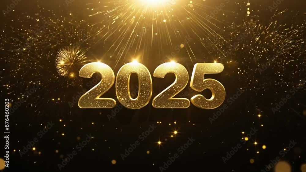 Wall mural the image is a black and gold font that says 2025 in gold letters. the font is bold and stands out a