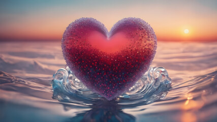 Fototapeta premium Heart shape for Love concept, Valentine's Day concepts. love symbol, concept for Valentine's Day, wedding etc. Heart elements for love concept design. AI generated image