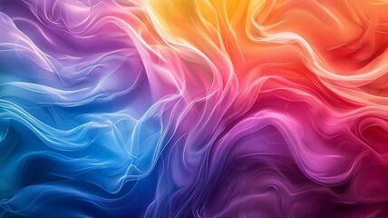 Obraz premium A colorful, flowing piece of fabric with a rainbow pattern