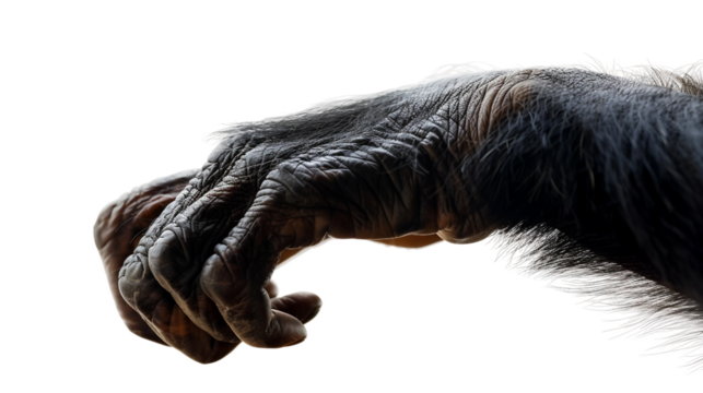 Close-Up Of Monkey Hand Isolated