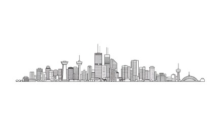Fototapeta premium outline drawing of city