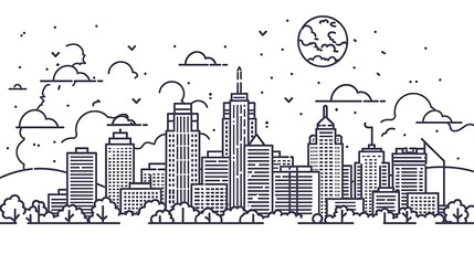Fototapeta premium outline drawing of city