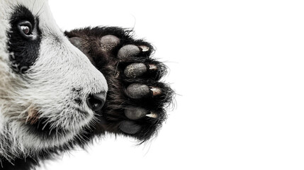 Isolated Panda Paw Close-Up