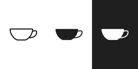 Simple cup icon in 3 form.