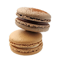 Two French Macarons on isolated transparent background