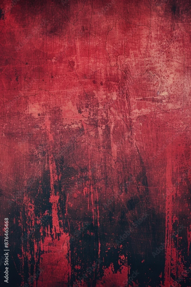 Poster a clock on a red and black wall, simple design
