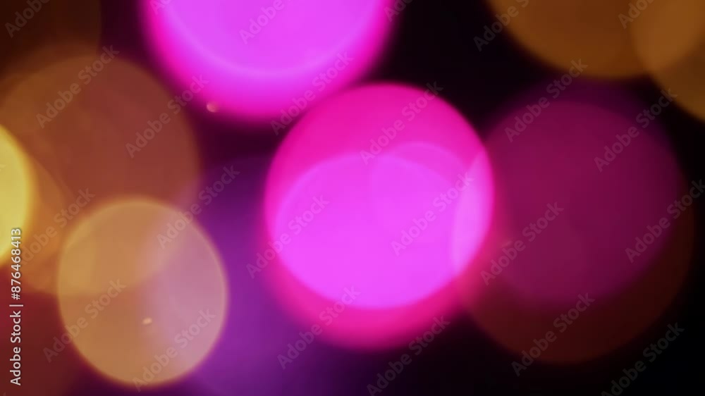 Poster a blurry image of colorful circles with a purple one in the middle. the circles are all different si