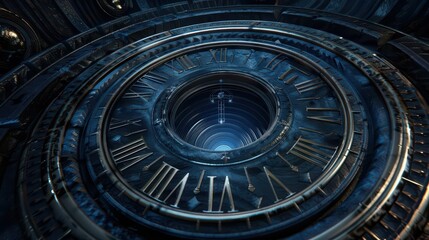 Obraz premium An innovative travel experience uses enchanted clocks that transport users to different historical eras and future timelines