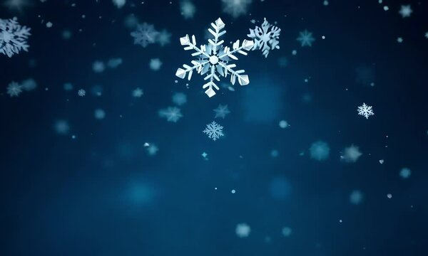 A close-up of a single, intricate snowflake (mov)