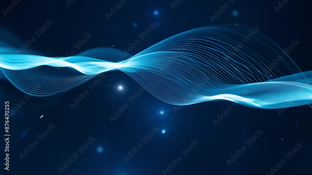 Poster a dynamic blue wave with a bright star positioned in the center, creating a striking contrast and fo