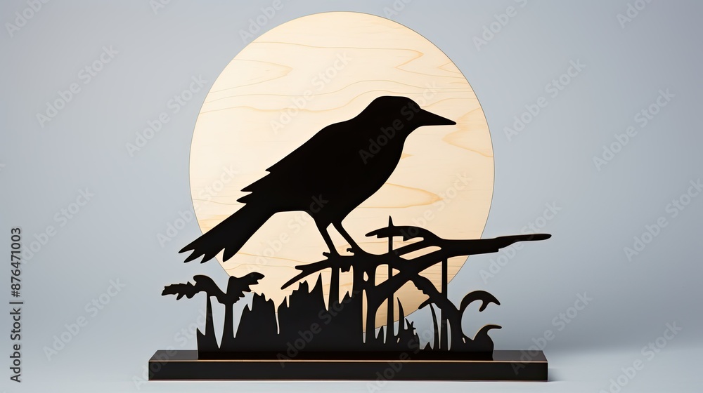 Wall mural crow on a tree