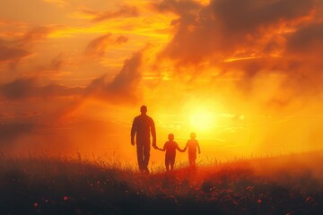 Fototapeta premium A family moment in nature, great for personal or editorial use