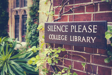 Elite College Library Sign