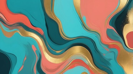 Fototapeta premium abstract color palette wallpaper with teal coral and g background