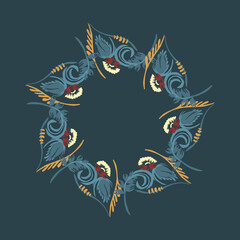 Obraz premium Beautiful stylized floral ornament. Floral rhythmic pattern.