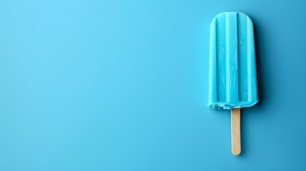 Cyan Popsicle on a summery blue Background with Copy Space