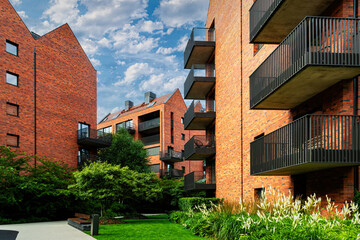 Fototapeta premium New houses construction in Europe. Residential house development