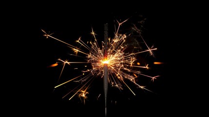Sparkler on a black background.
