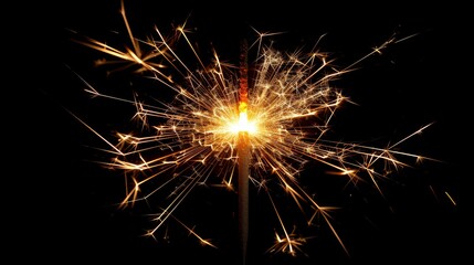 Sparkler on a black background.