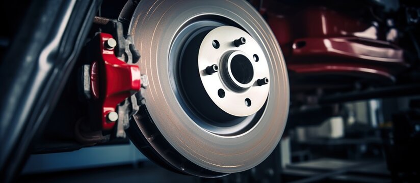 Vehicle disc brakes for repair.