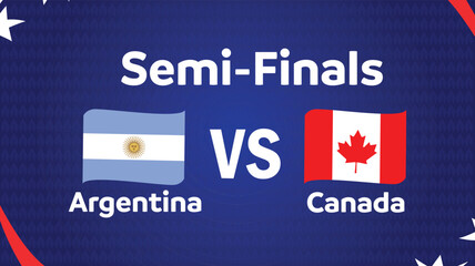 Obraz premium Argentina And Canada Semi Finals Match Emblem Ribbon Design American Football USA 2024 Abstract Logo Symbol Vector illustration