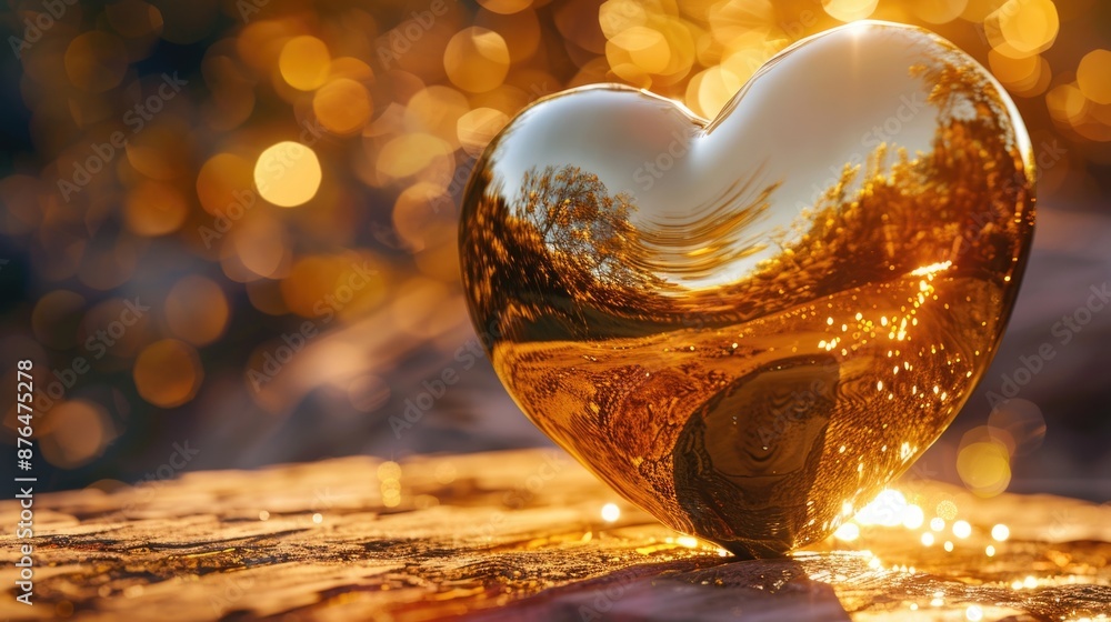 Aufkleber a heart-shaped object sits atop a table