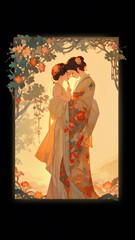LGBTQの和風イメージ　AI画像　ジェネレーティブAI