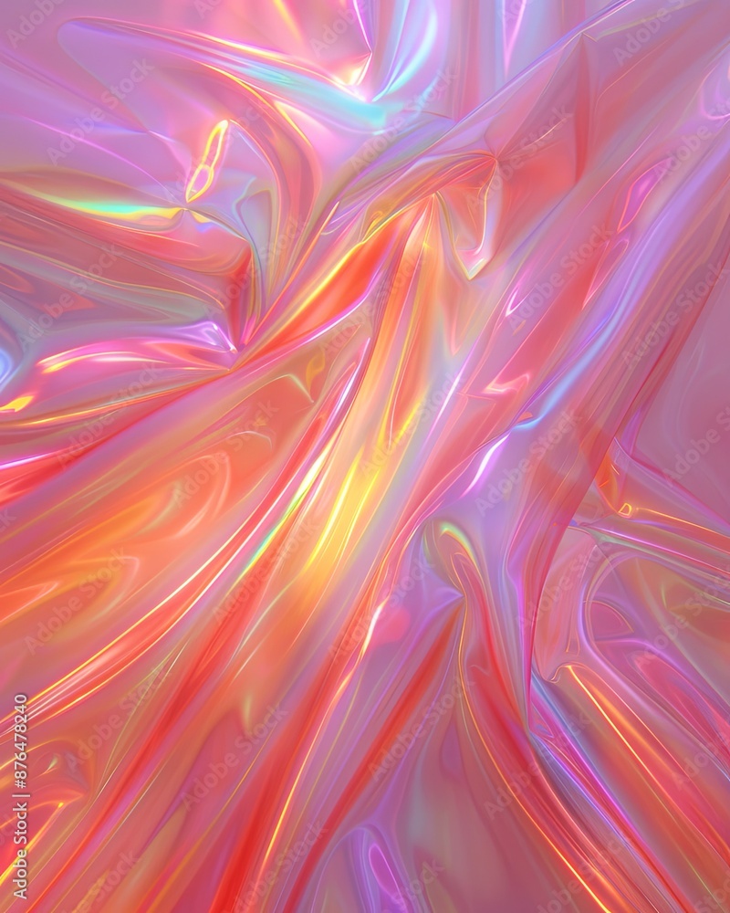 Aufkleber iridescent fabric with gradient colors in soft lighting