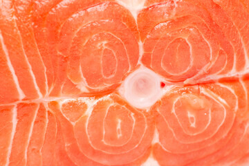 Salmon close-up. Fresh salmon steak. Selective focus
