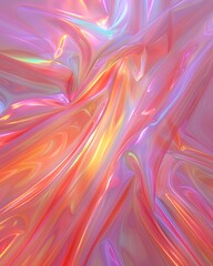 Fototapeta premium Iridescent Fabric With Gradient Colors in Soft Lighting