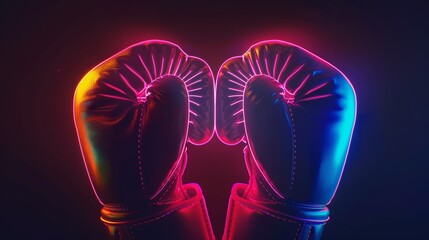 Neon Boxing Gloves for Sport-Themed Designs, Posters, and Branding Materials