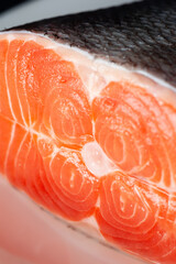 Salmon close-up. Fresh salmon steak