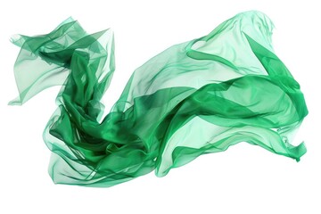 Close-up shot of a green cloth lying on a white surface