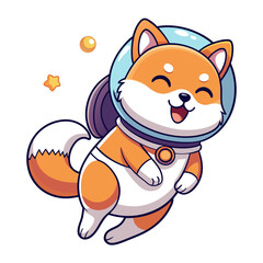 Adorable Shiba Inu Astronaut Snoozes Space-Themed Naptime Fun