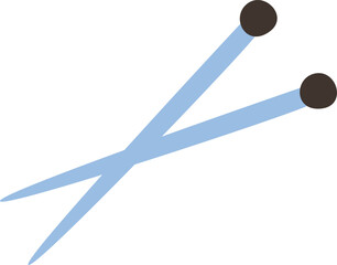 Knitting Needles Hand Drawn