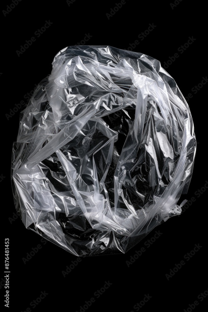 Poster a close-up shot of a black and white plastic bag on a background, suitable for use in photography or