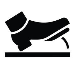 depicting a foot pushing the gas and brake pedals in an auto service context vector silhouette black color illustration 