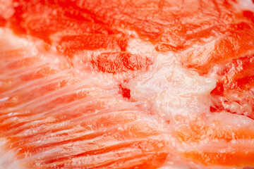 Fresh salmon. Salmon fillet texture close-up. Selective focus