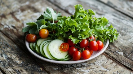 Fresh Vegetables Displayed on a White Plate for a Healthy Meal Preparation