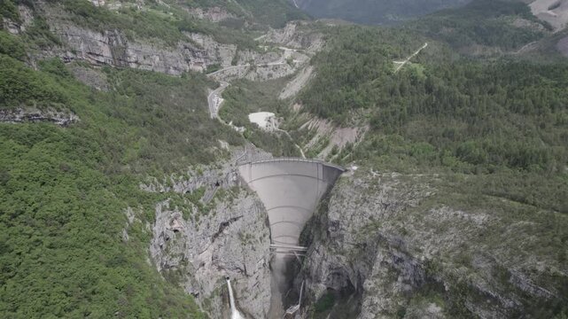 Aerial view of Vajont Dam, Friuli Venezia Giulia, Italy