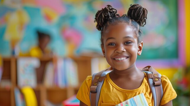 Childhood school and education concept. Portrait of a girl. 