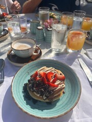 Chocolate and strawberry pancakes 