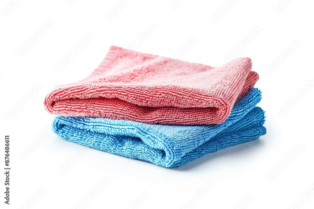 Poster Three towels stacked on top of each other, clean and folded