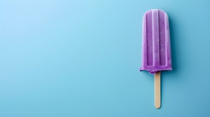 Purple Popsicle on a summery blue Background with Copy Space