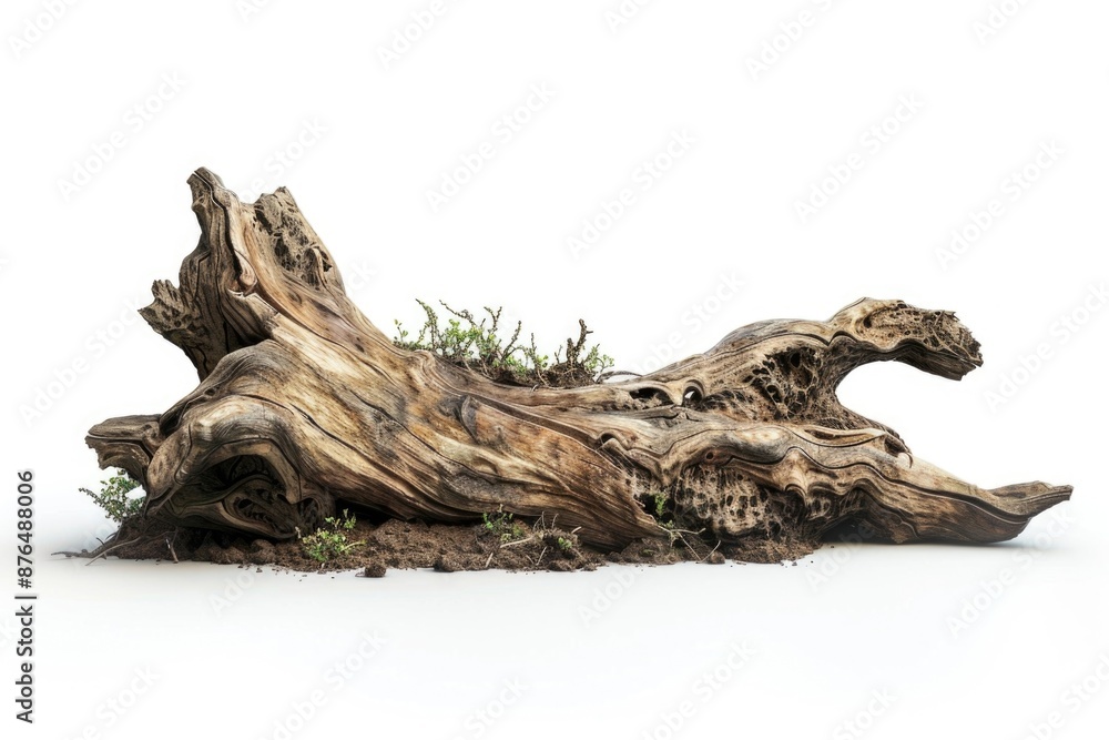 Poster A wooden log with vegetation sprouting from it