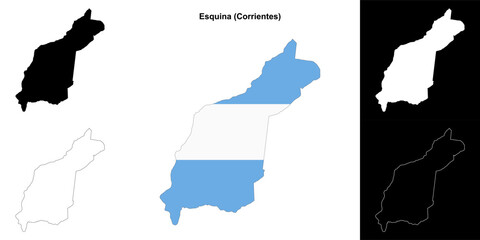 Esquina department (Corrientes) outline map set