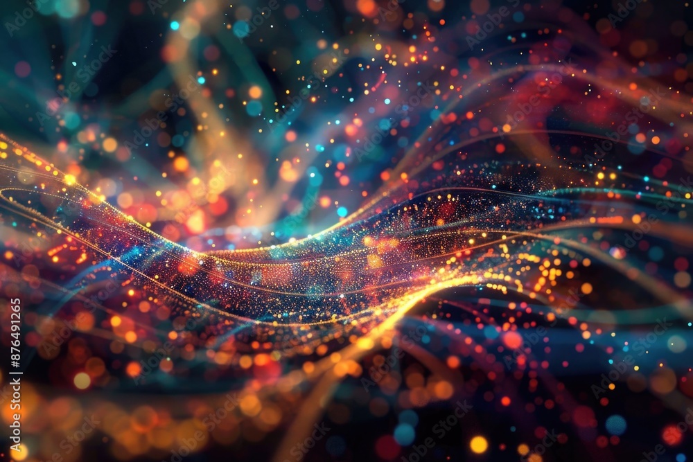 Poster A blurred image of a vibrant background with various colors and patterns