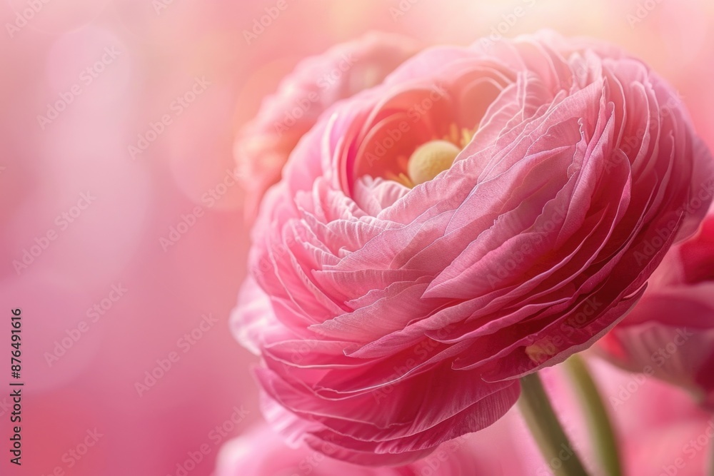 Poster A close-up shot of a pink flower sitting in a decorative vase