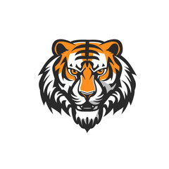 Tiger mascot logo flat vector design