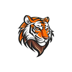 Tiger mascot logo flat vector design